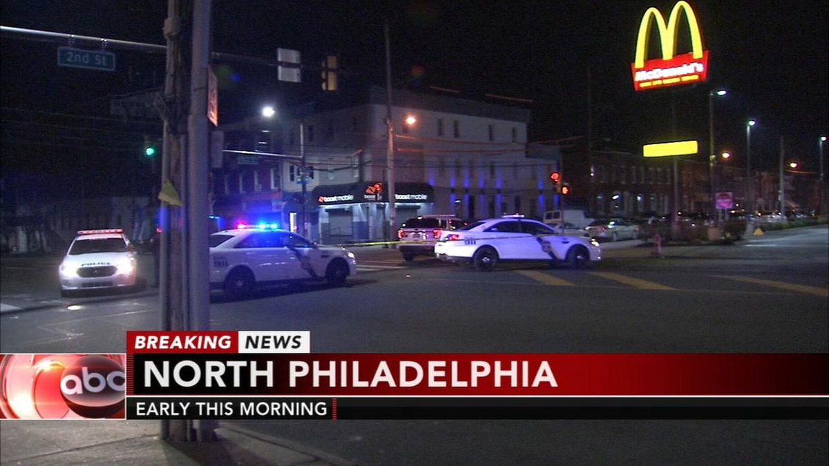 A man was struck by an SUV while crossing a street in North Philadelphia. It happened at North American Street and West Lehigh Avenue at 1:30 a.m. Monday. The 25-year victim was taken to the hospital with leg injuries.