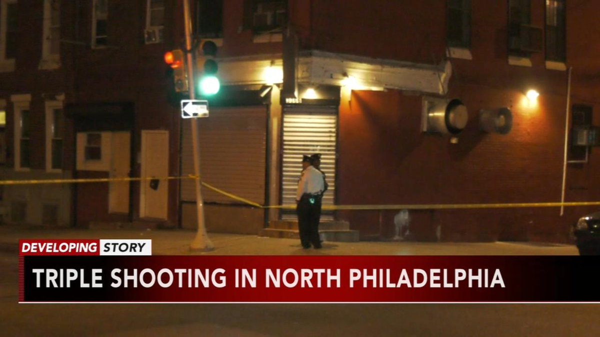 A hail of gunfire wounded three men in North Philadelphia. Police say at least ten shots were fired at West Ontario and 2nd streets around midnight Thursday. An 18-year-old and two 29-year-old men were shot.