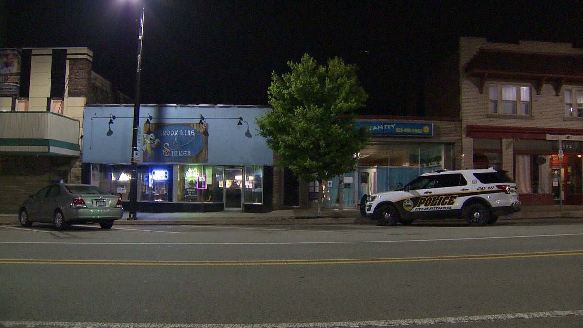 Police tell robber used a machete, not a sword, during holdup at Brook Line and Sinker in Brookline. Suspect grabbed register and ran. One person detained for questioning but no arrests