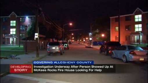 One person was taken to a hospital Tuesday night from a McKees Rocks fire house after an apparent shooting nearby, officials said. Detectives searched for evidence outside the Hays Manor apartments, where a shooting was reported about 10:30 p.m.