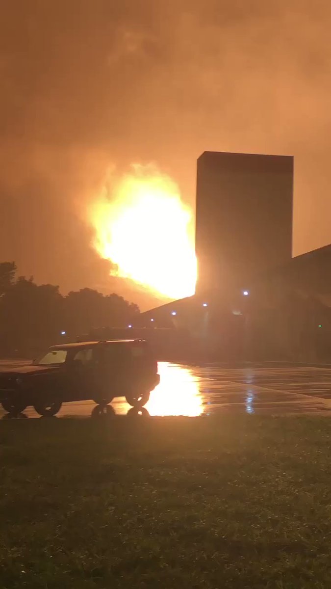 Video shows a possible gas line explosion in Beaver County, Pennsylvania. No word on any injuries, but our ABC affiliate there reports evacuations are underway. Expecting an update at a news conference soon. @ABC7 Video Courtesy: j_sac14   