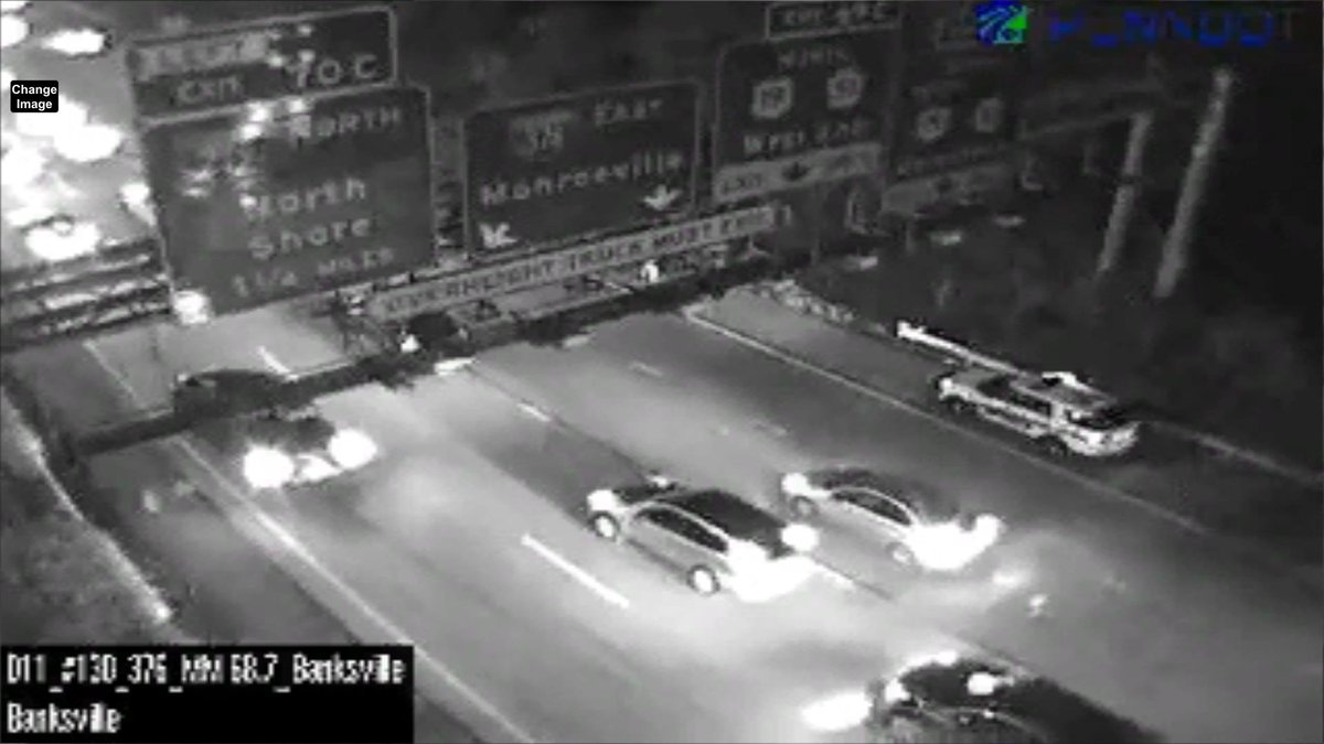 Police on scene of accident along Parkway West near Saw Mill Run Blvd