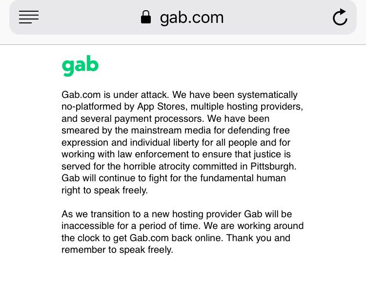 With Gab down, extremists exploring social media alternatives.