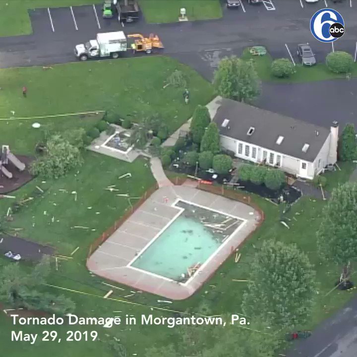 Tornado touched down in Morgantown, Pennsylvania Tuesday. Damage early Wednesday morning. Officials say dozens have been displaced, but there have been no reports of injuries.     