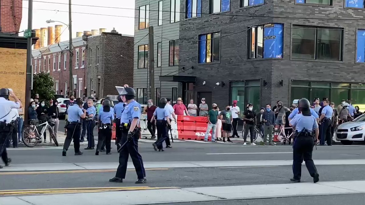 Police arrived ready to disperse the crowd. they turned around and ...