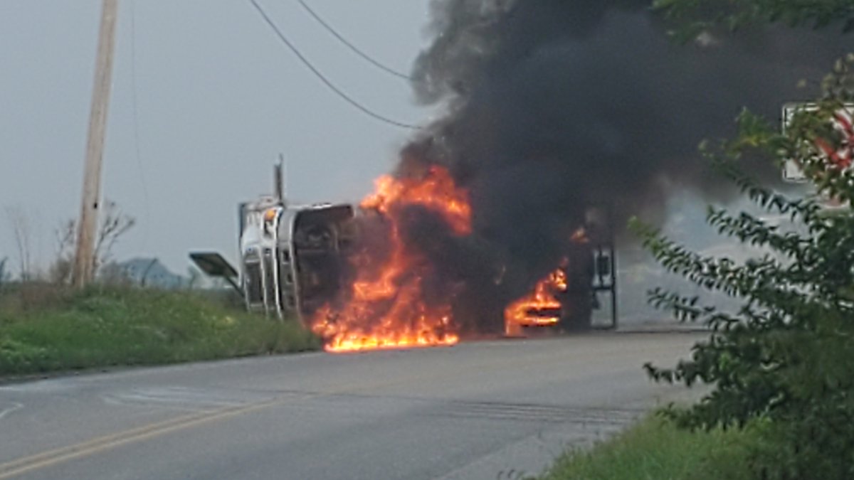 Dispatch says a box truck crashed into another vehicle around 7:15 this morning at the intersection of  Routes 501 and Hergelrode Rd in Jackson Township,  Lebanon County. 