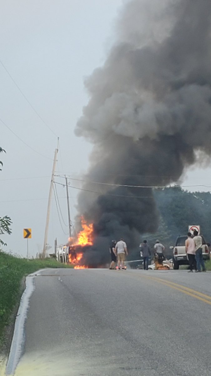 Dispatch says a box truck crashed into another vehicle around 7:15 this morning at the intersection of  Routes 501 and Hergelrode Rd in Jackson Township,  Lebanon County. 