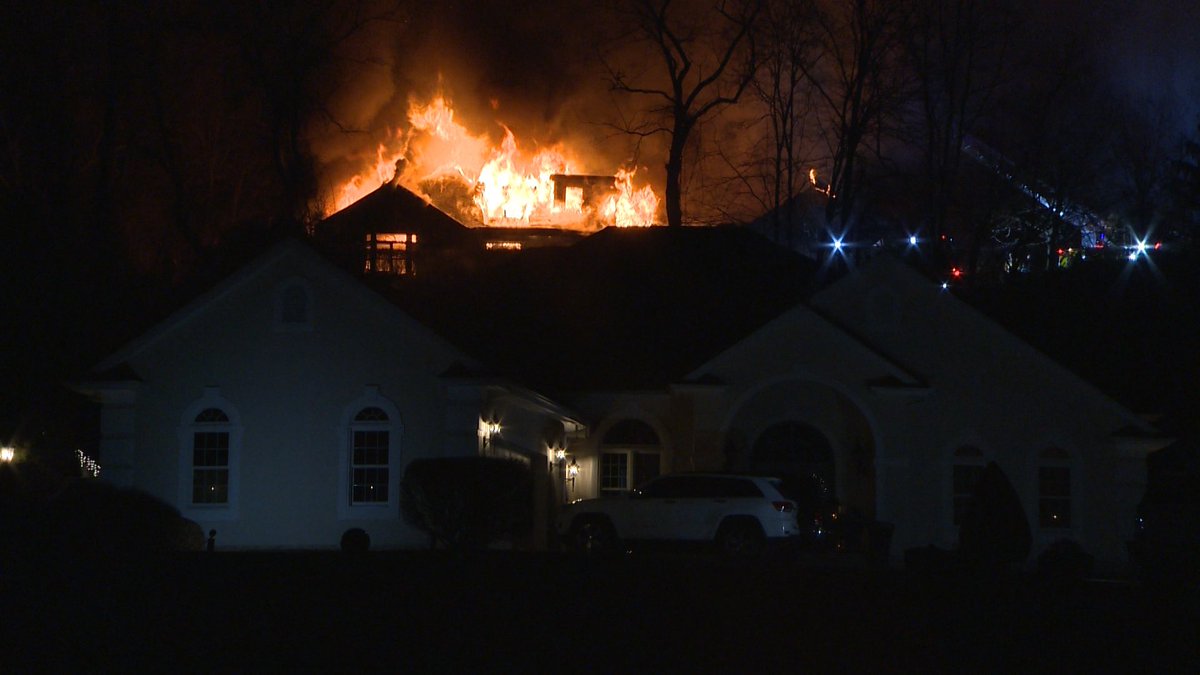 Westmoreland County 911 confirms a firefighter was taken to a local hospital after responding to a 2-alarm fire in Hempfield Township. Dispatchers said the roof is partially collapsed. 