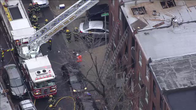 Scene outside a fatal rowhouse fire in the 800 block of N. 23rd St in the Fairmount section.  Police and Fire are waiting to make a formal announcement in terms of fatalities