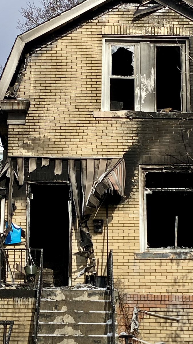 Aftermath of an overnight house fire on Sebring Ave. Two injured