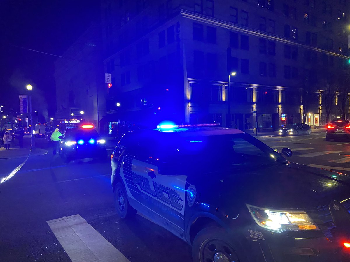 Liberty Ave between 6th and 7th is blocked off and surrounded by police tape after an incident involving a Port Authority bus. Avoid the area