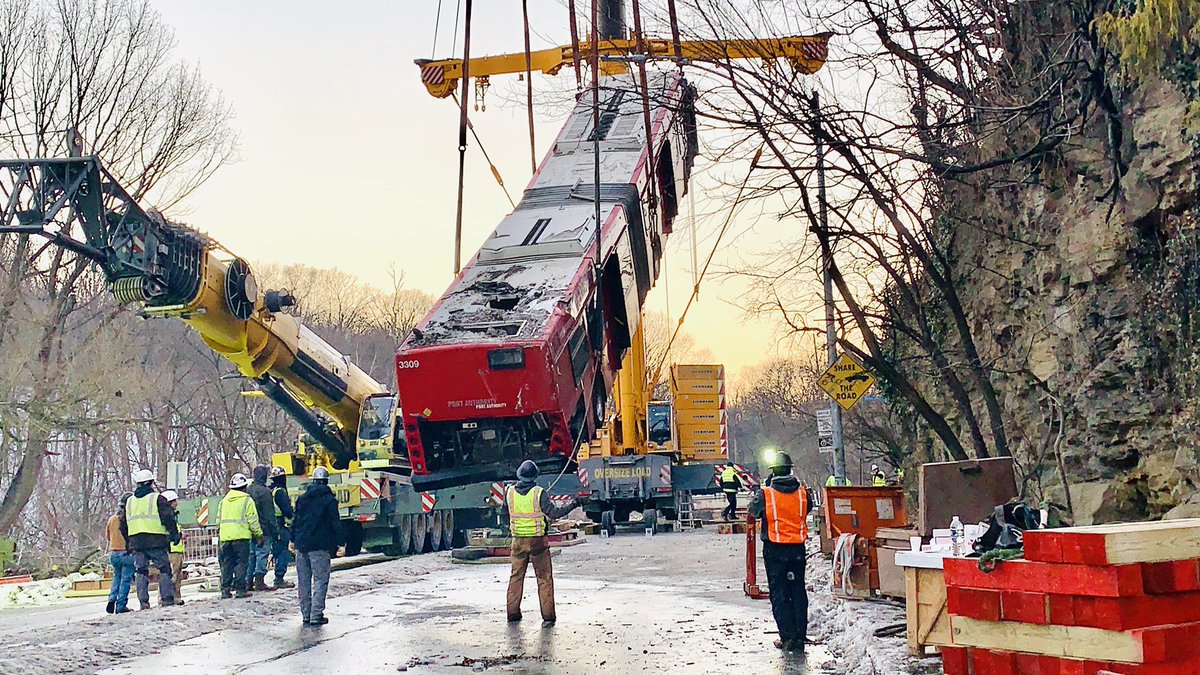 A tremendous job by those who lifted the bus out of the ravine. It was pure precision & safety from start to finish. Not every day one sees a flying bus over Frick Park. What makes it more special is the fact that no one lost their life during the bridge collapse. PGH PROUD