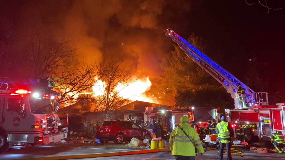 Fire reignites at a house along the 400 block of Miller Rd in Spring Township, Berks County.  Flames started quickly pouring out of the roof in both directions