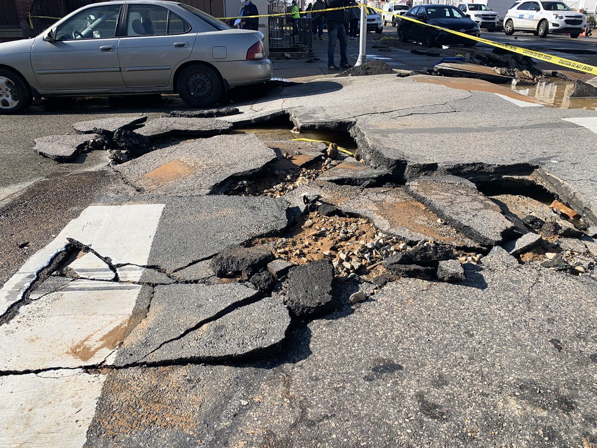 Aftermath of this morning's water main break at 56th & Springfield 