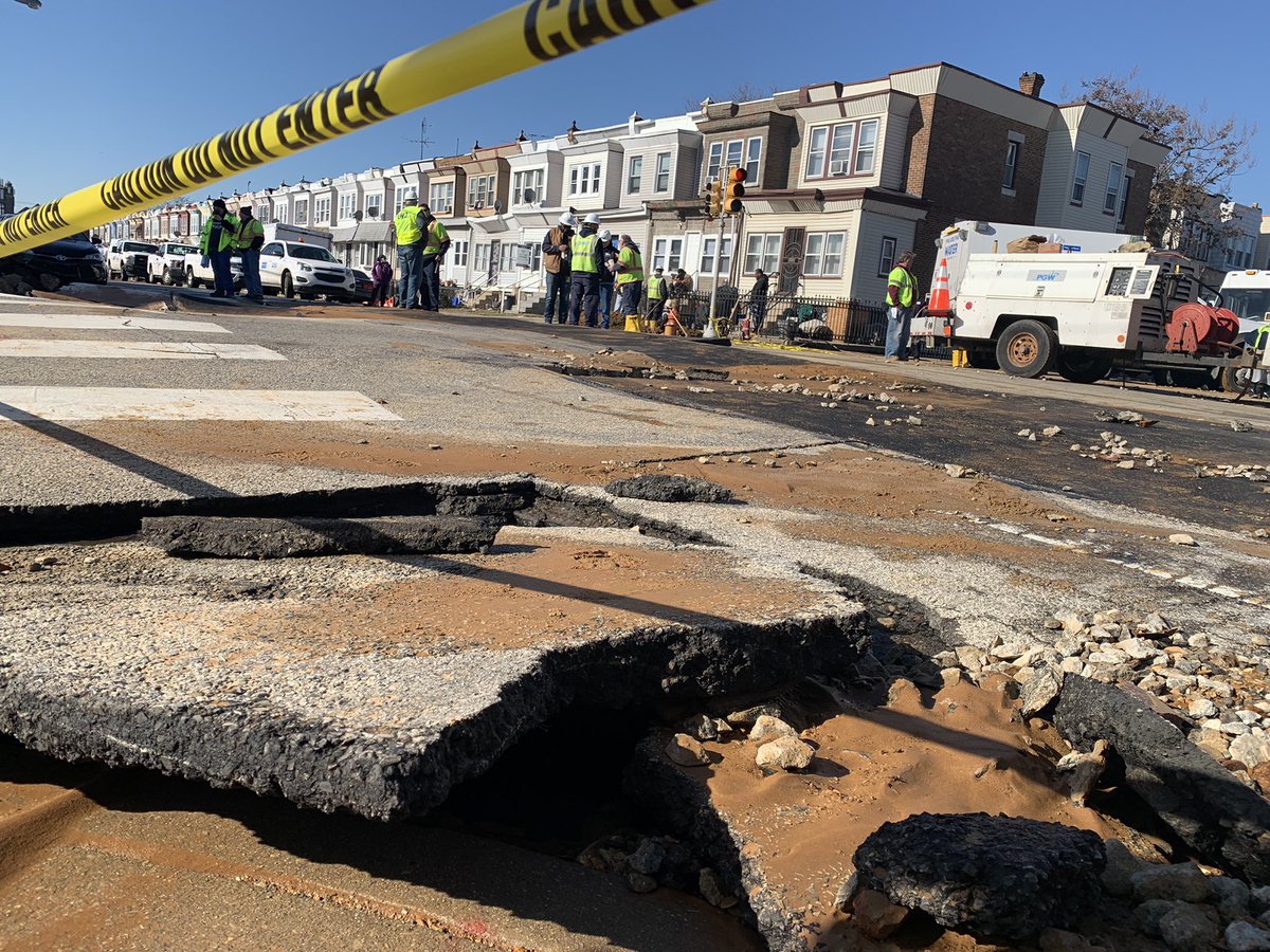 Aftermath of this morning's water main break at 56th & Springfield 