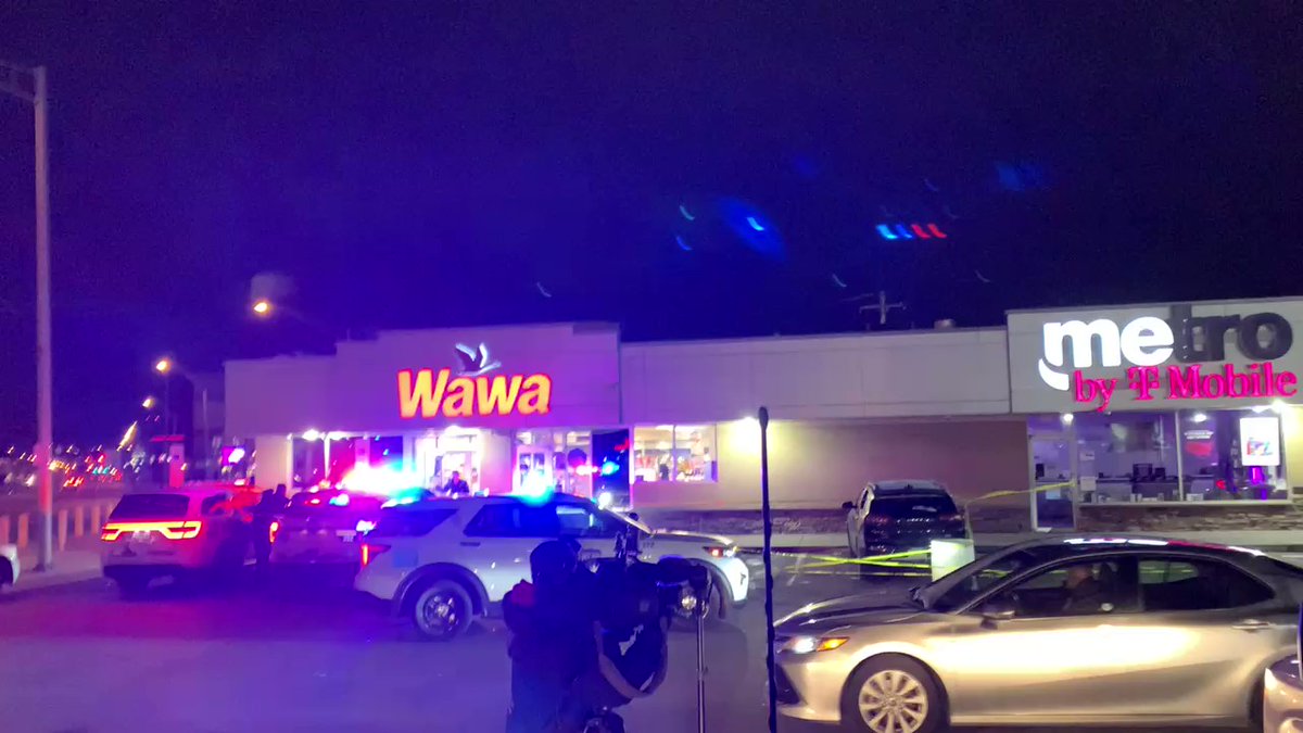 Scene where a man was stabbed to death in the parking of the Wawa on Columbus Blvd in South Philly