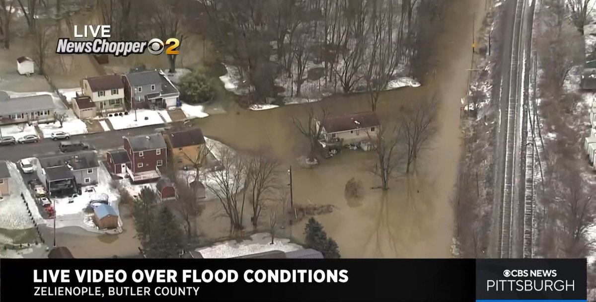 Aerial view of the flooding in our area due to heavy rain, snow melt and ice jams.