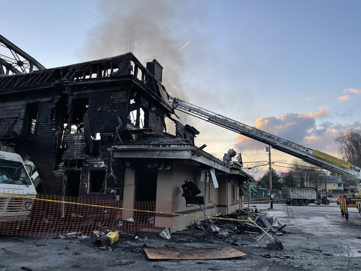 Another look. The picture from behind the Valley Hotel shows badly this fire damaged the building last night. The smoke continues this morning