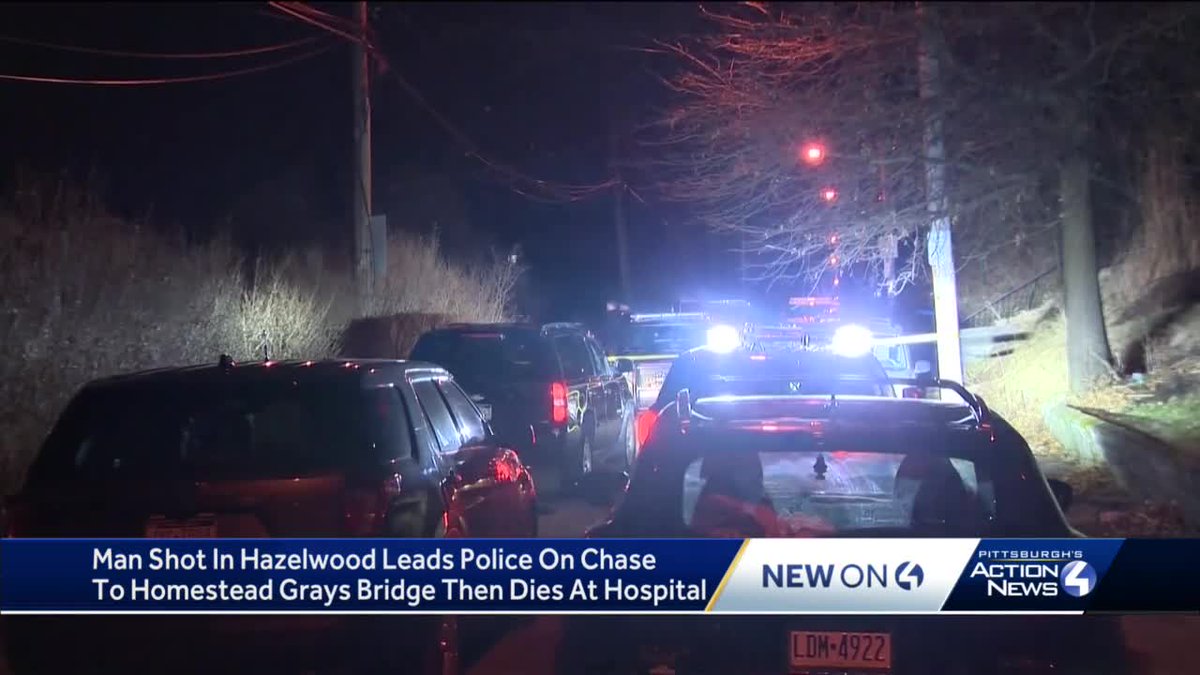 Police say a man who had been shot in Hazelwood took off in a car, leading them on a chase to the Homestead Grays Bridge.  He later died at the hospital.