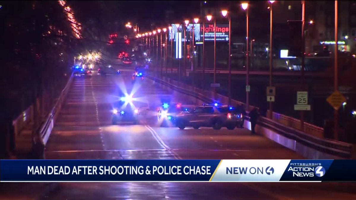 Police say a man who had been shot in Hazelwood took off in a car, leading them on a chase to the Homestead Grays Bridge.  He later died at the hospital. 