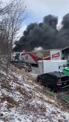 Major pileup after lake effect snow created whiteout on I-81 in Schuylkill County, PA video credit: Sam Beagle. Many people are in a snow squall warning today — take those seriously and avoid driving