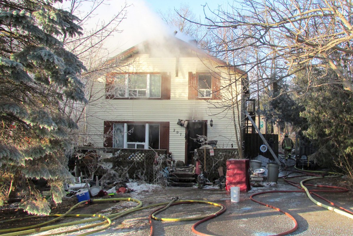 A house on Main Street in Rockwood was destroyed by fire early this morning. No injuries; no one home when fire started. The street remains closed in the area as crews await the arrival of an excavator that will tear the building down