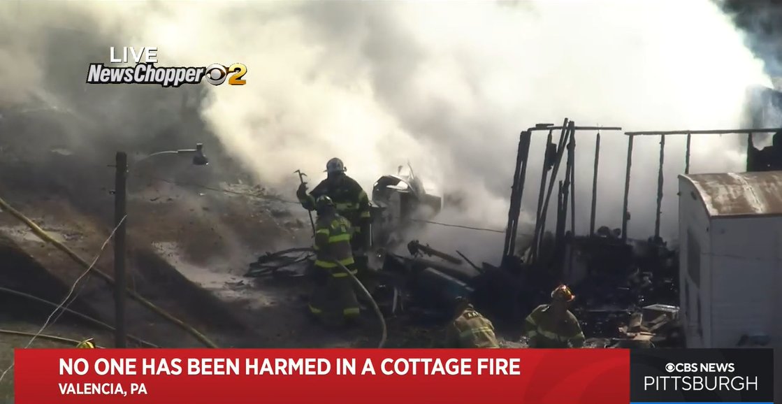 fire with heavy smoke in Butler County