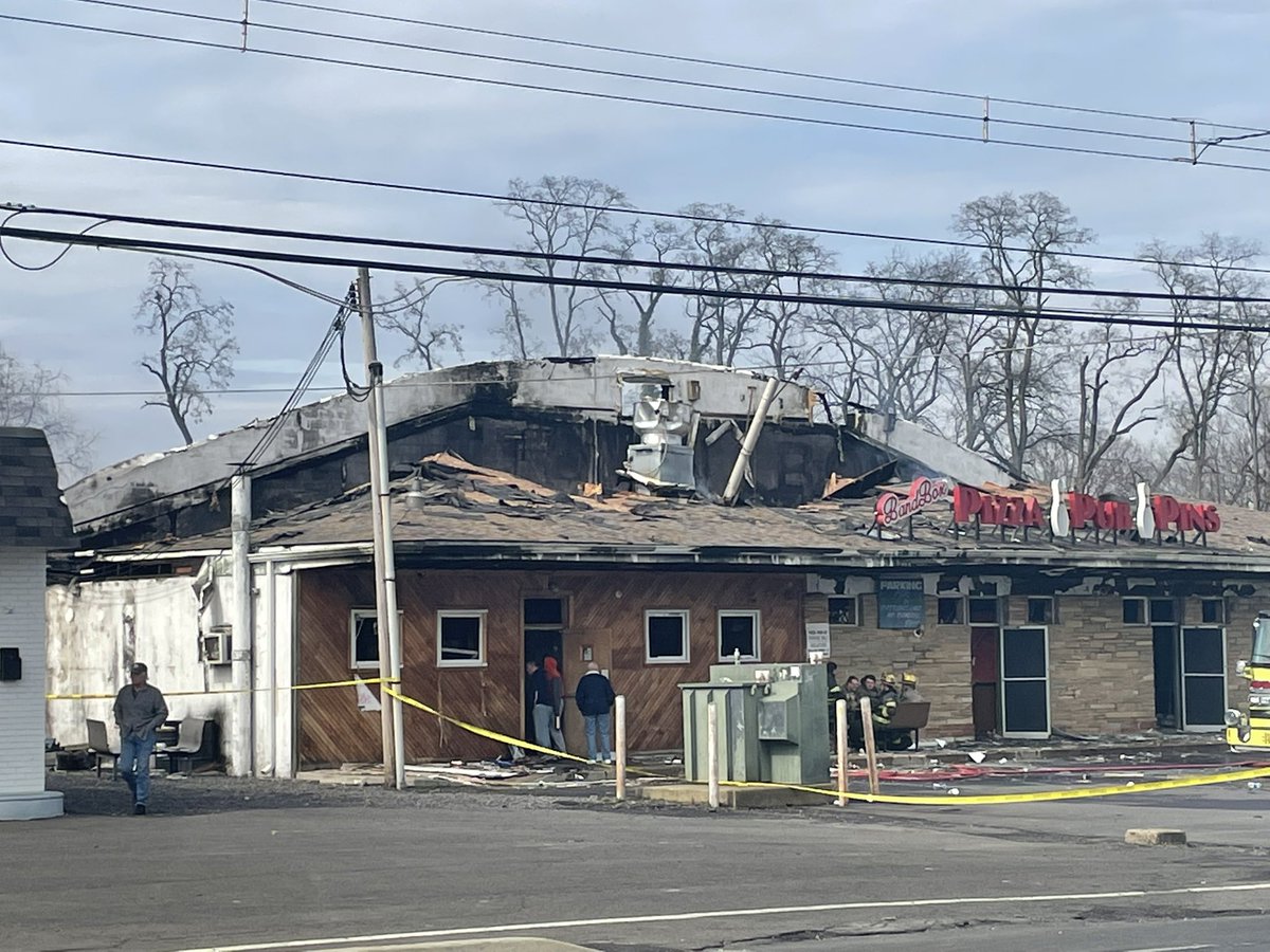 Falls twp. Fire Marshall says it will take a few days before they know the cause of this massive blaze at Levittown Lanes in BucksCounty