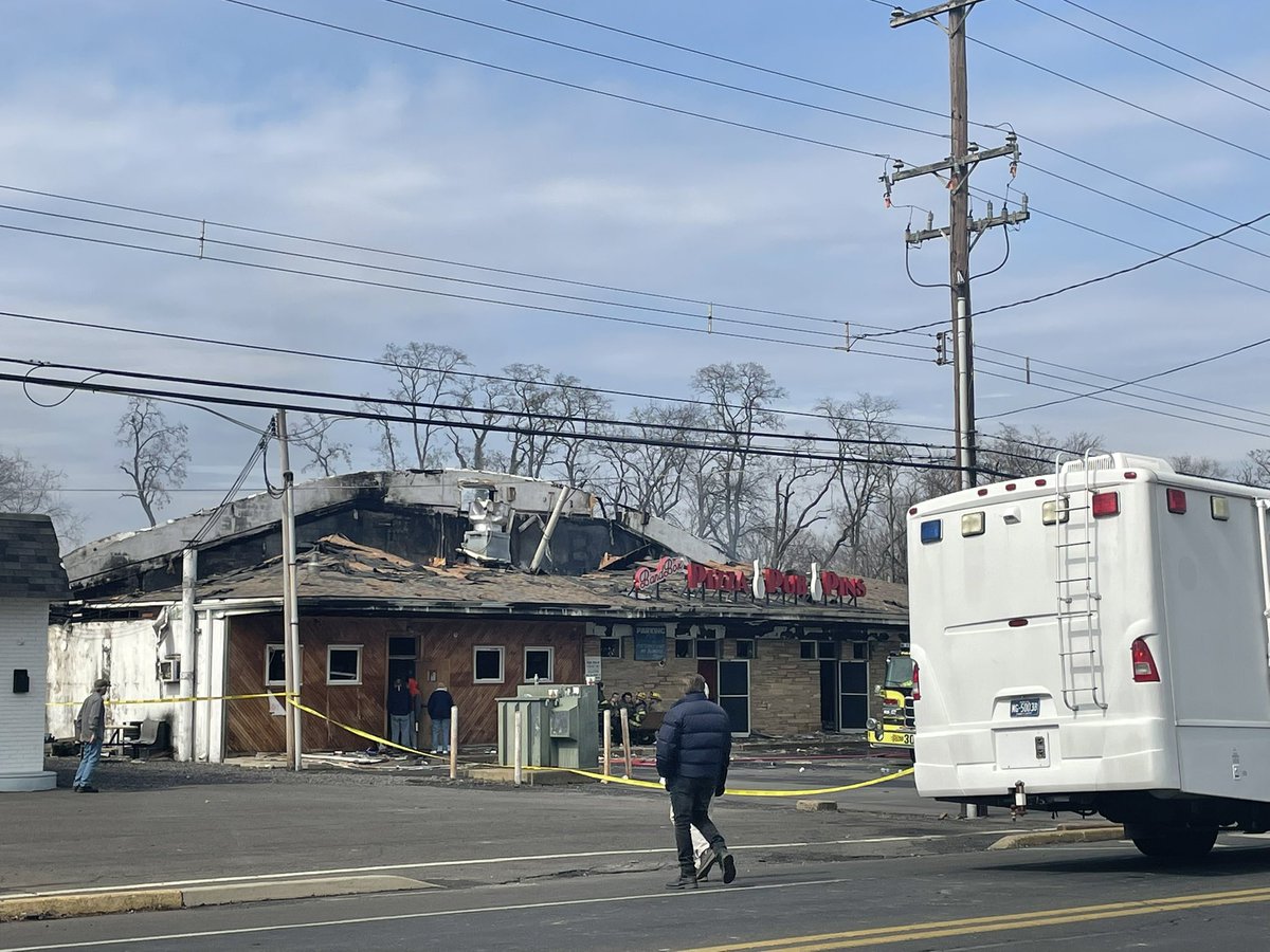 Falls twp. Fire Marshall says it will take a few days before they know the cause of this massive blaze at Levittown Lanes in BucksCounty 