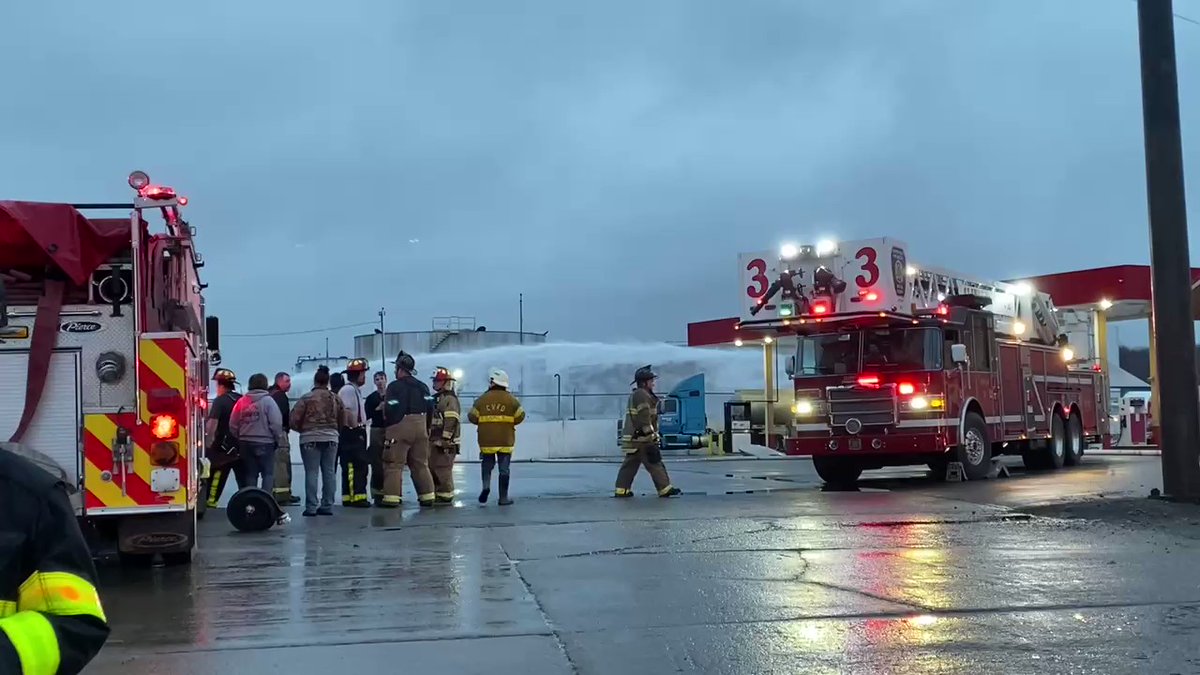 Clintonville Vol. Fire Department Assist. Fire Chief Brayden Rea said 2 firefighters got minor injuries. He said the fire/explosions at Heath Oil Refinery in Barkeyville started in a commercial vehicle with tanker then spread to 2 trucks. Using foam to keep fire out