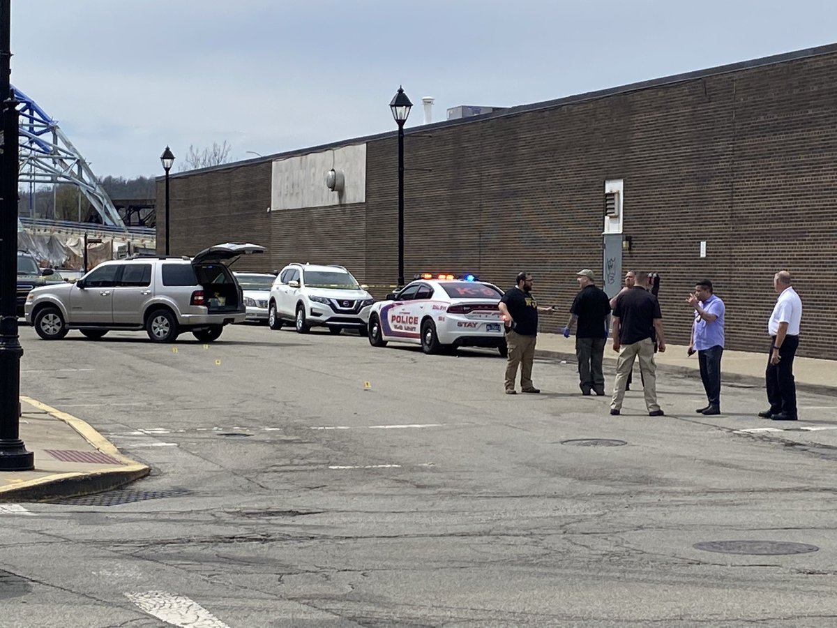 Police are investigating a shooting in McKeesport. This is on Market St. & Fifth Ave. Several evidence markers are on the street. Those who work nearby tell they heard several shots fired. This is right across from the police/fire station