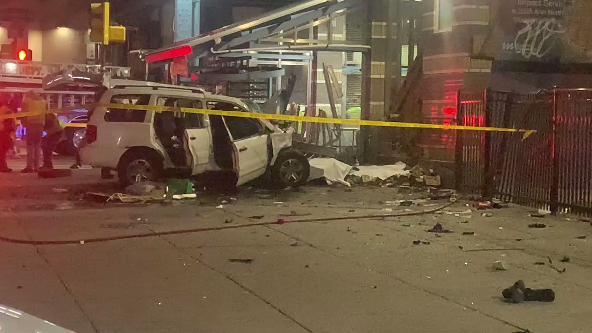 3 Dead in gruesome crash scene into @SEPTA Allegheny train station of Frankford Market Line.    Honda Pilot driver dead, two pedestrians  dismembered, one decapitated, in horrific accident before 3am.   Another victim stable at hospital 