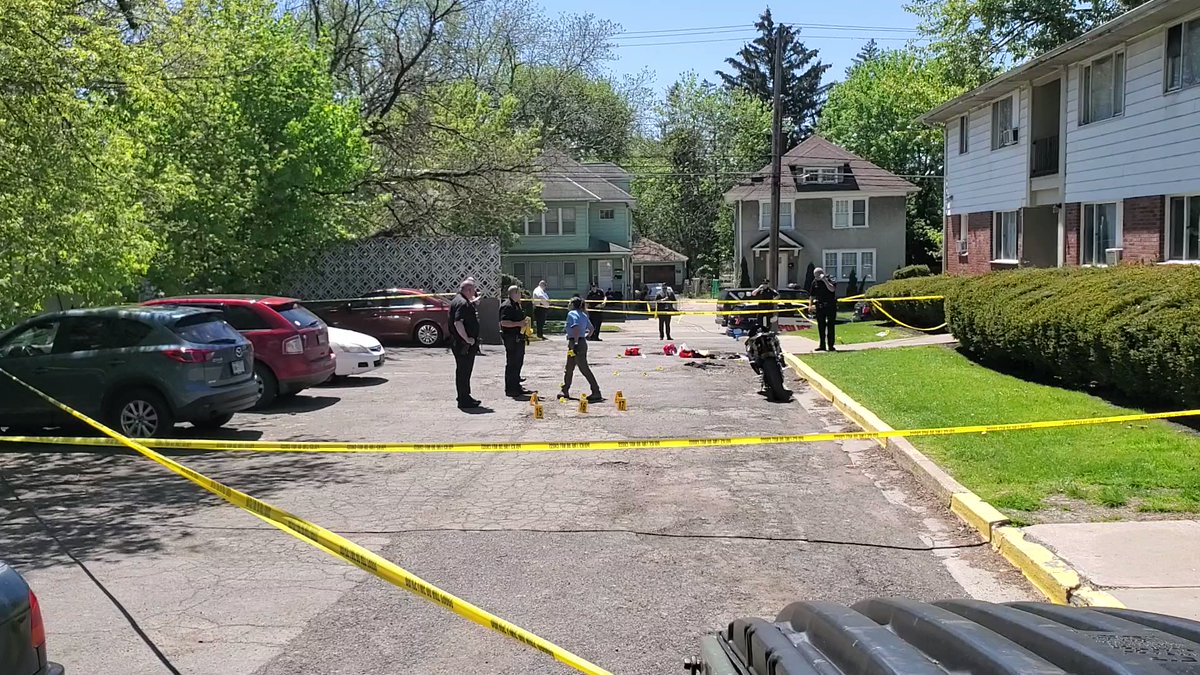 15 or more gunshots erupted in a Binghamton residential neighborhood today. A man who was struck several times died minutes later. Three people who may have been involved now are in custody in Pennsylvania.