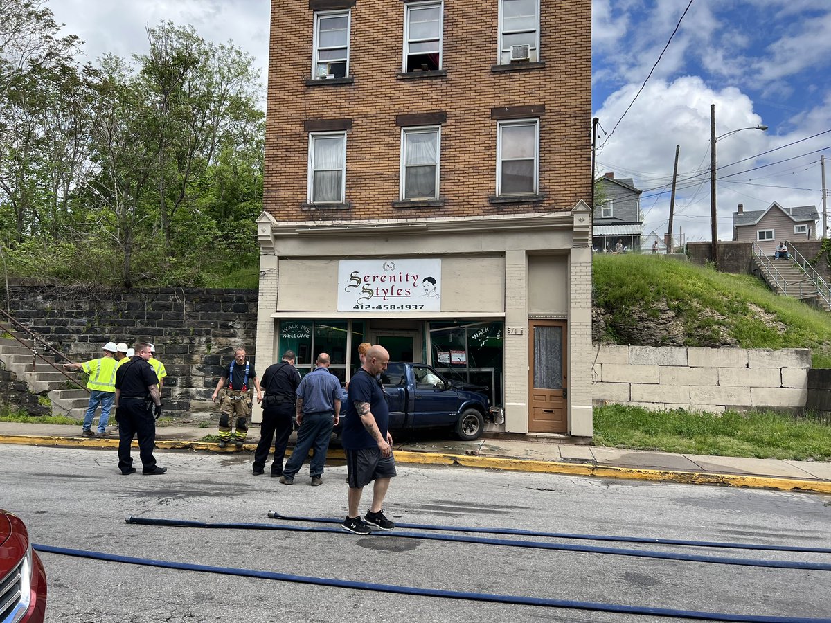 Ruck into a hair salon in McKees Rocks. The owner of the hair salon says one of her customers was standing by the window, and was hit by the truck… She was transported to the hospita