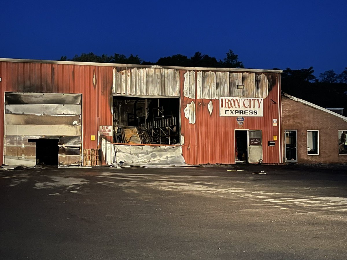 1 firefighter was injured at a fire scene in Crescent Twp, Allegheny County last night, per the Crescent Twp. VFD Fire Chief. The fire started just after 9:20 p.m. at Iron City Express. There was heavy fire, a lot of smoke and explosions. We're live from the scene