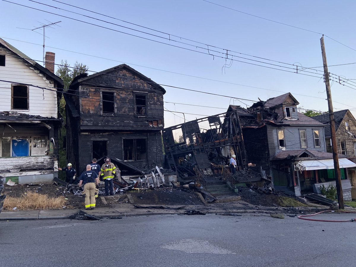 New photos of the damage caused by an overnight fire along Soles Street in McKeesport. 4 homes and one car were damaged.