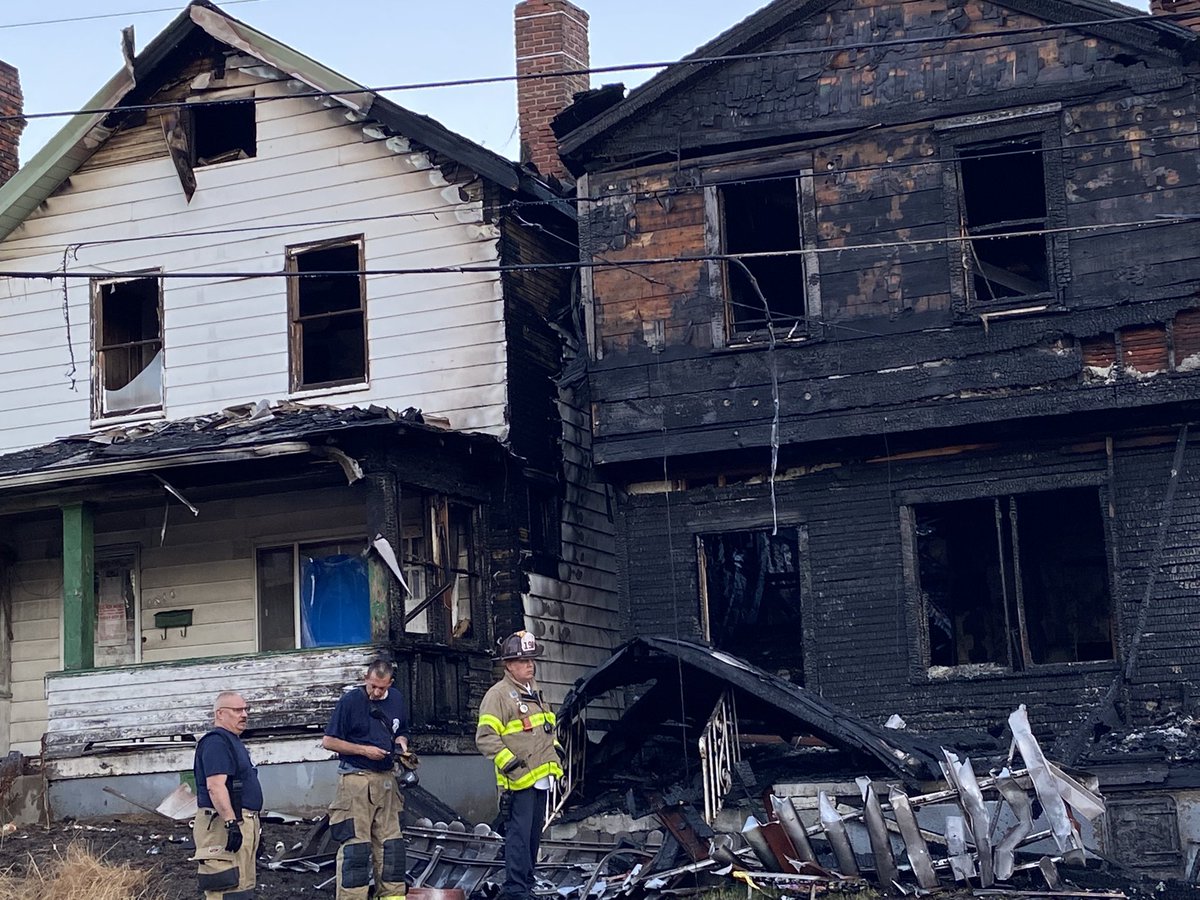 New photos of the damage caused by an overnight fire along Soles Street in McKeesport. 4 homes and one car were damaged.