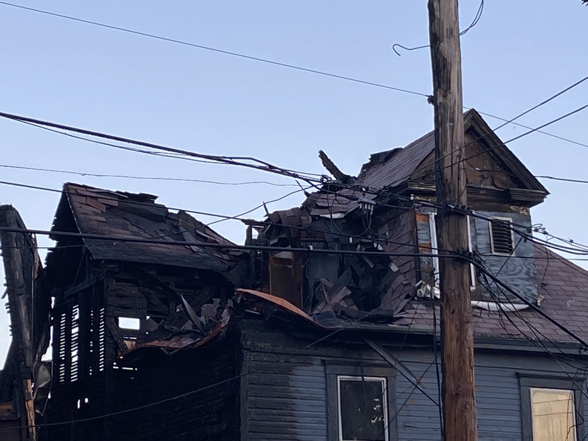 New photos of the damage caused by an overnight fire along Soles Street in McKeesport. 4 homes and one car were damaged.