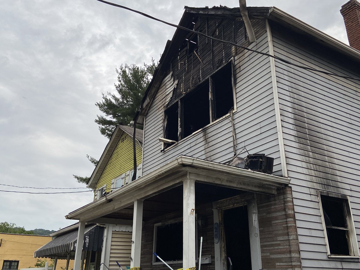 Aftermath of a massive house fire on Walnut St in Natrona Heights Monday night. The flames spread to the home next door and caused a wall of the first home to buckle. The chief estimates at least one home is a total loss 