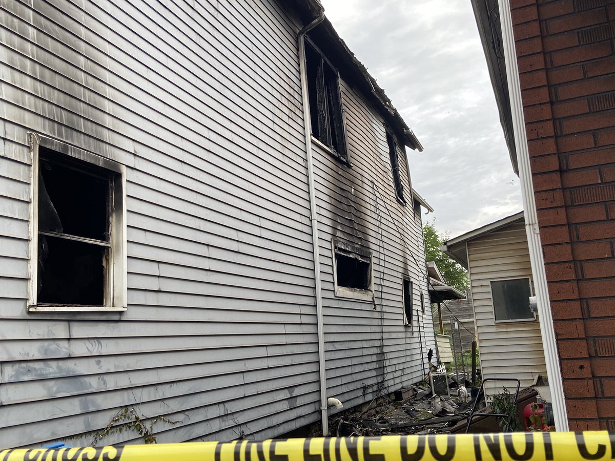 Aftermath of a massive house fire on Walnut St in Natrona Heights Monday night. The flames spread to the home next door and caused a wall of the first home to buckle. The chief estimates at least one home is a total loss 