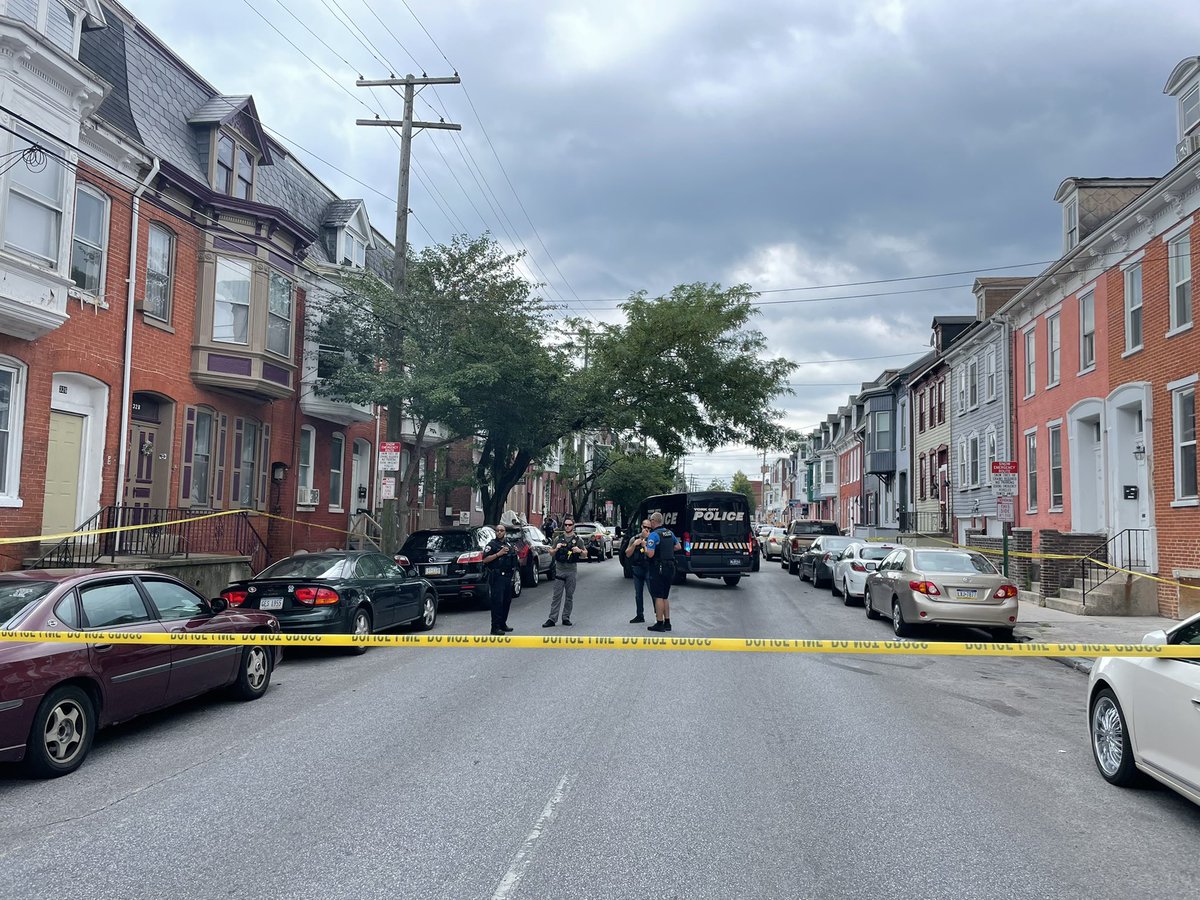 Scene of a shooting on W Philadelphia St in York City. Police have the road taped off. Loved ones have collected on the street, crying.  Details still unfolding