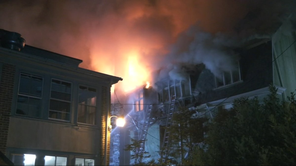 The fire started around 3:15 a.m. Tuesday on the 8400 block of Germantown Avenue in Chestnut Hill