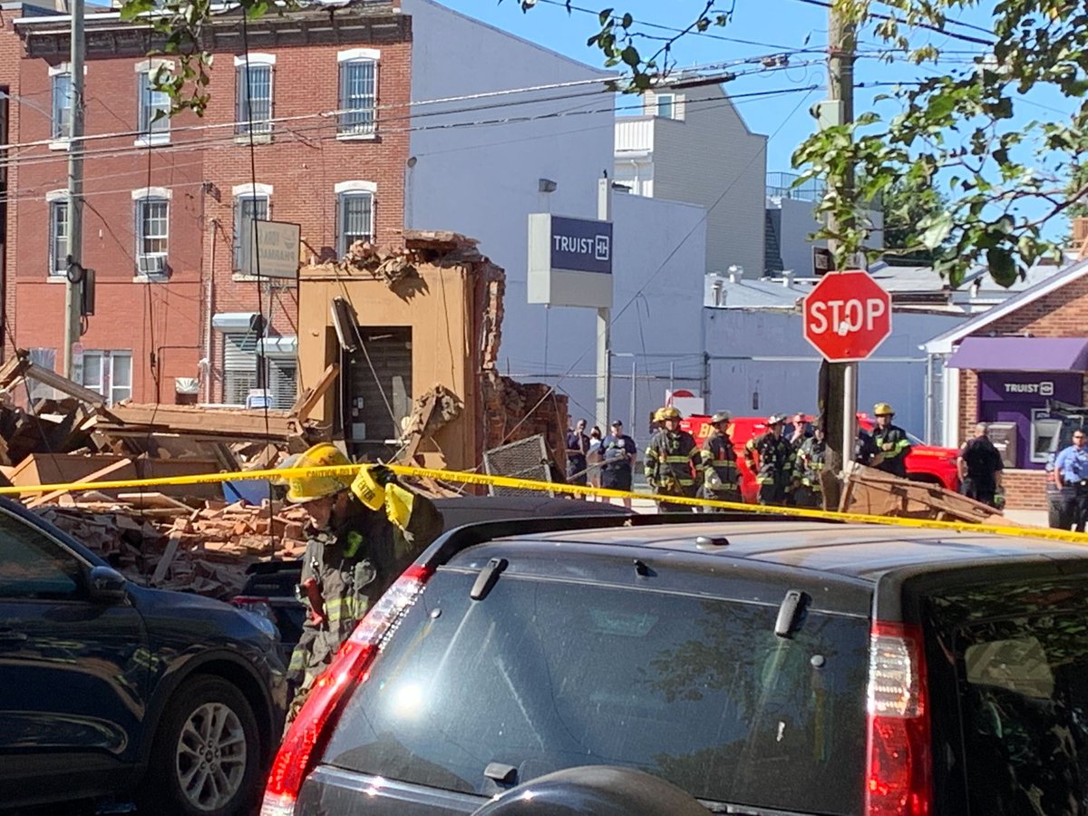 Rescue operation underway after a building collapse on the 2300 block of E York Rd in Fishtown. Collapse at Key Pizza was next door to a property under construction