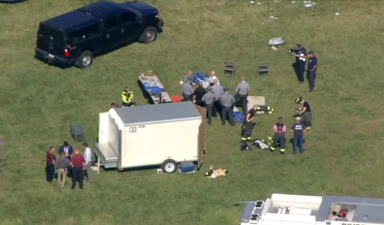 Chopper 6 over a medical response on the grounds of the SCI Phoenix in Skippack, PA where PA State Police was conducting a training exercise. Two medical helicopter were called to the scene.   Officials say there was some type of explosion