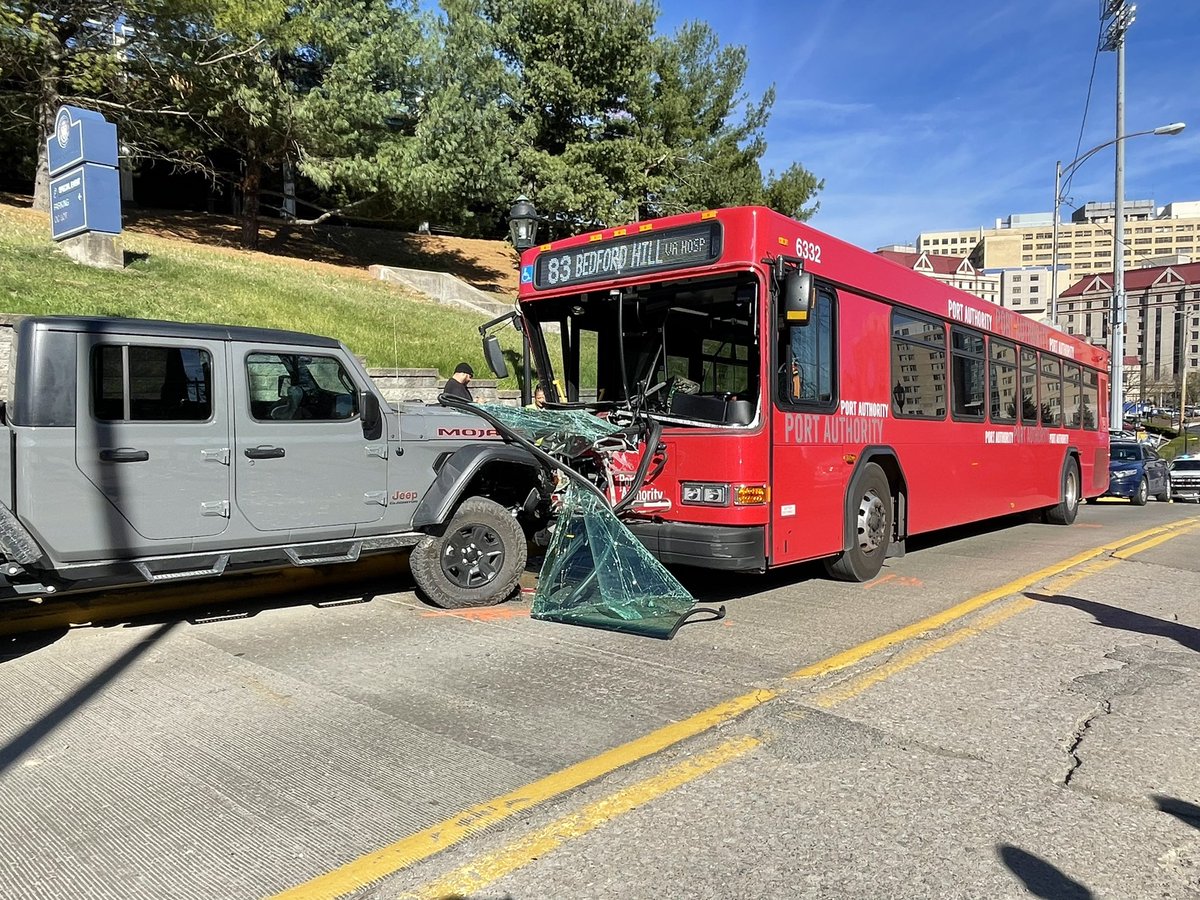 Port Authority police say the collision  happened along Alequippa St. on Pitt's campus right after 11AM. 8 people were hurt but their injuries are not serious. 