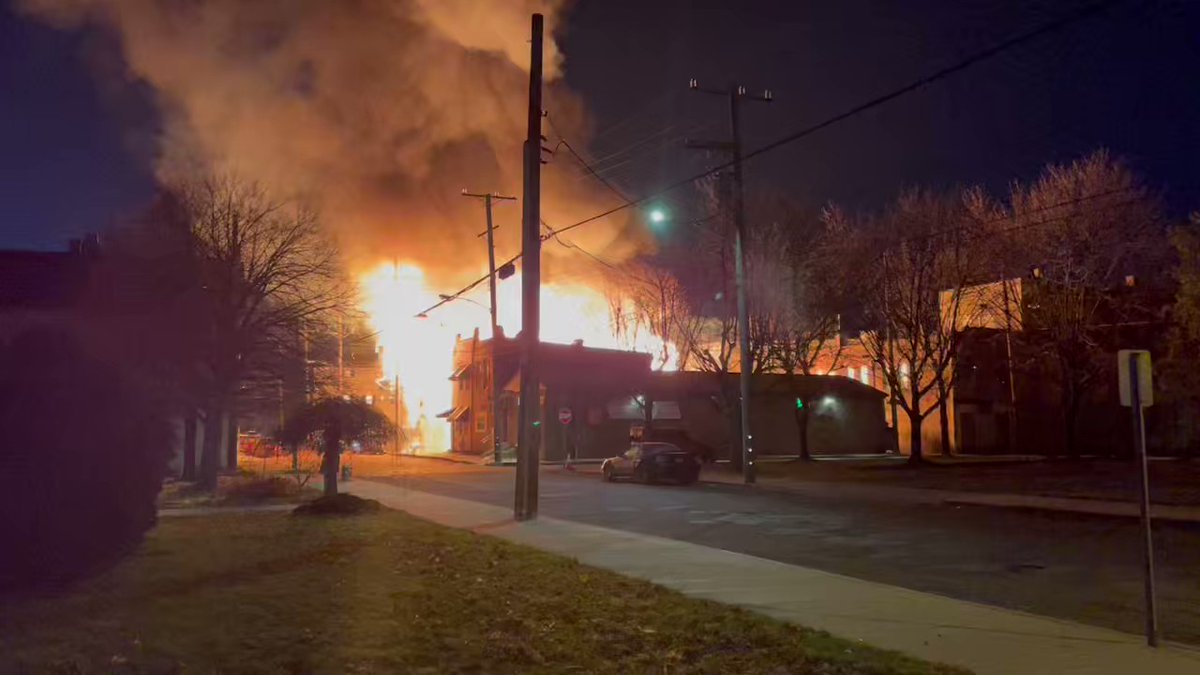 Massive fire in Mckees Rocks. Fire crews are still on the scene. One building is destroyed. It spread to 2 adjacent buildings. Neighbors tell all three were vacant and condemned