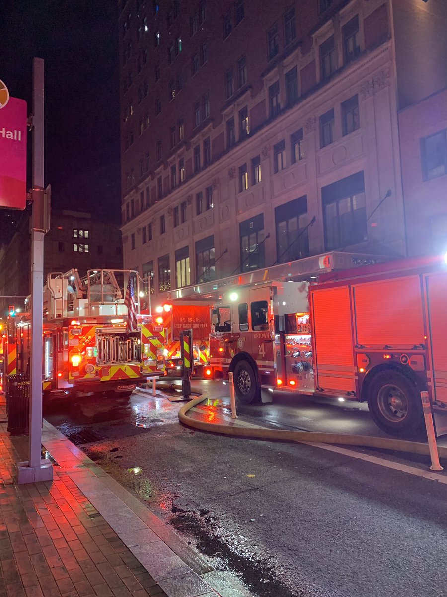 Fire crews are on the scene of a 5 alarm fire in a high-rise building on the 600 block of Penn Avenue downtown.