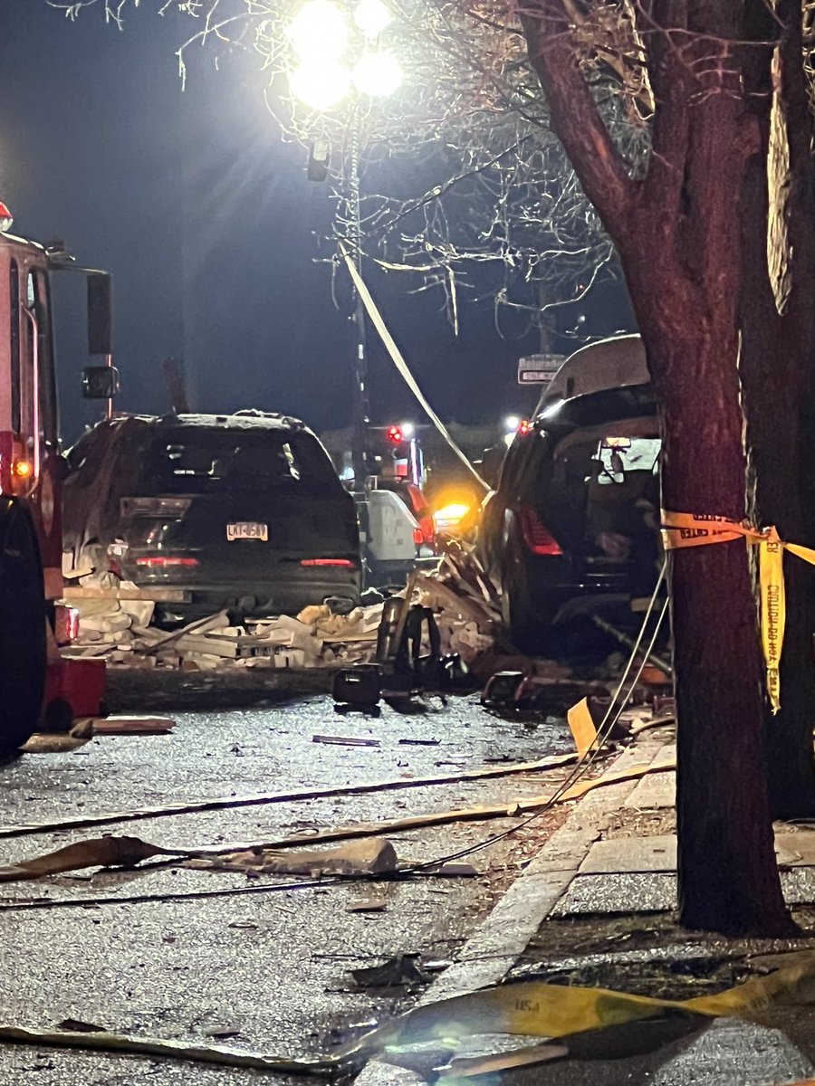 Scene of a house explosion in Port Richmond. At least three people taken to the hospital, Fire officials say a leak inside a home caused the explosion. Several homes have been leveled, cars blasted across the street