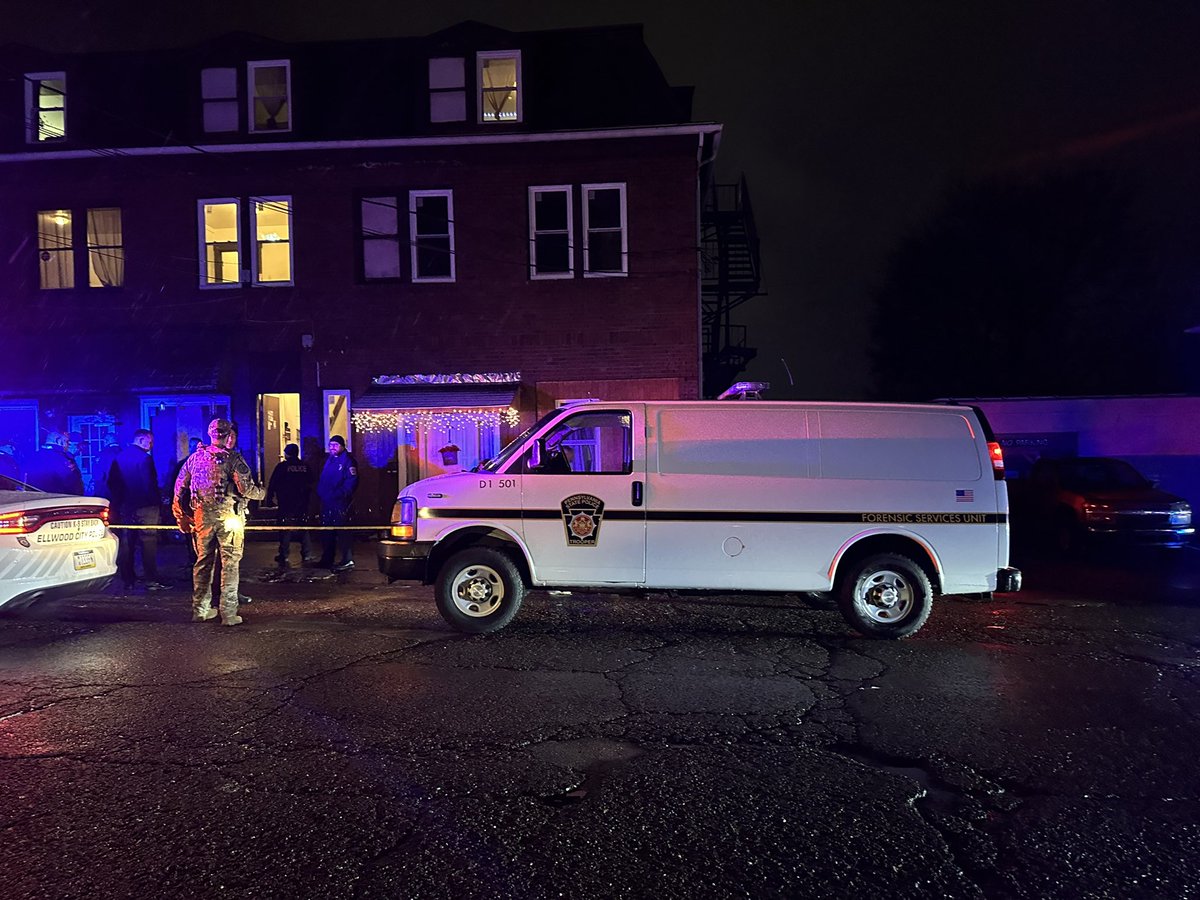 Double shooting happened inside a third floor apartment on First St. in Ellwood City, Lawrence Co. just after 5pm.  A middle aged woman is dead. Another woman is in critical condition at a hospital in Youngstown. A suspect is in custody