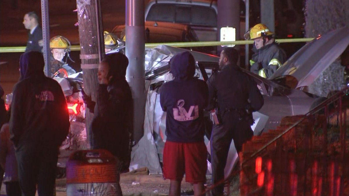 At least one dead and several others injured in possible wrong-way crash in Mayfair. One car ended up wrapped around a pole